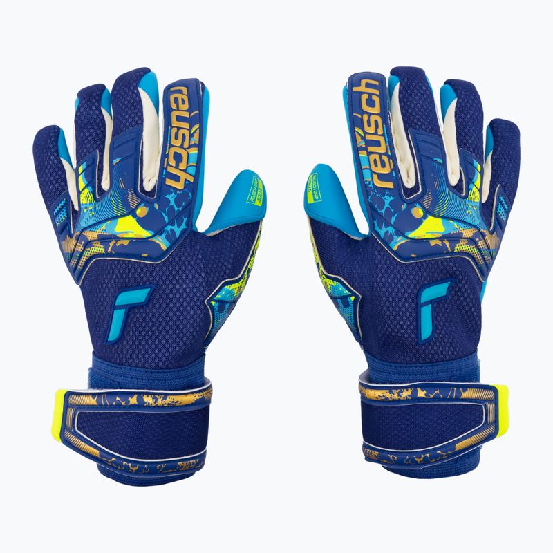 Guanti da portiere Reusch Attrakt Aqua blu vero/oro/blu acqua