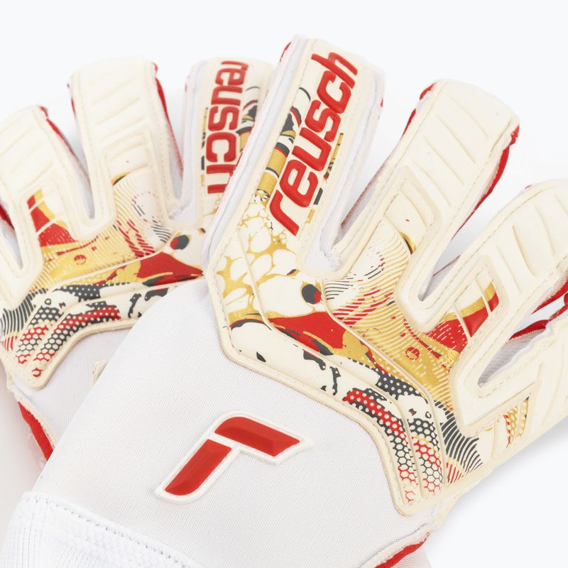 Guanti da portiere Reusch Attrakt Gold X GluePrint bianco/oro/rosso fuoco 4