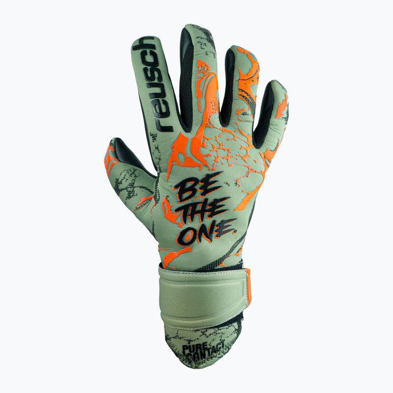 Guanti da portiere per bambini Reusch Pure Contact Gold verde squalo/arancio shocking 5