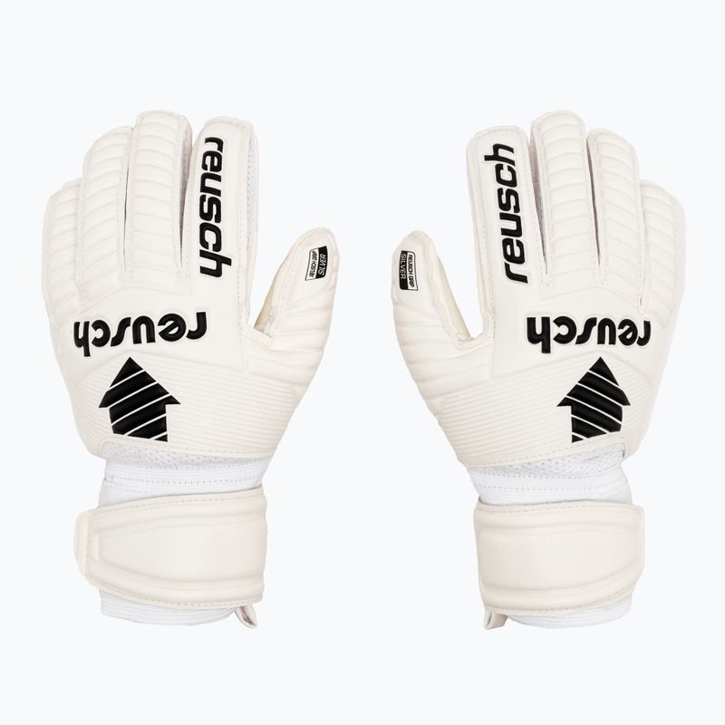 Guanti da portiere Reusch Legacy Arrow Silver per bambini, bianco