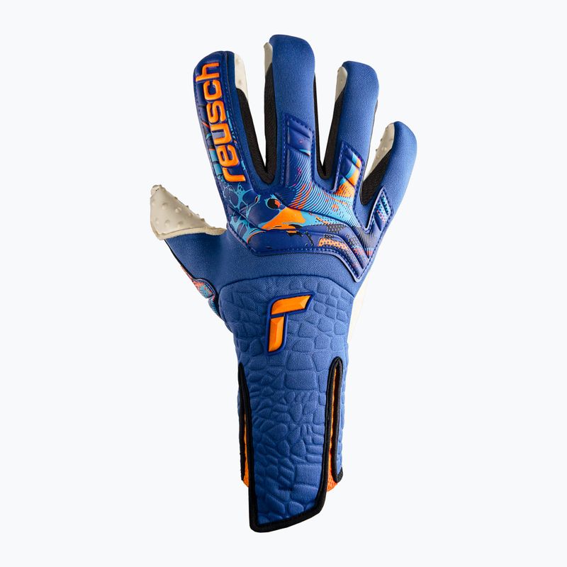 Reusch Attrakt Speedbump Guanto da portiere AdaptiveFlex senza spalline blu vero/arancio shocking 5