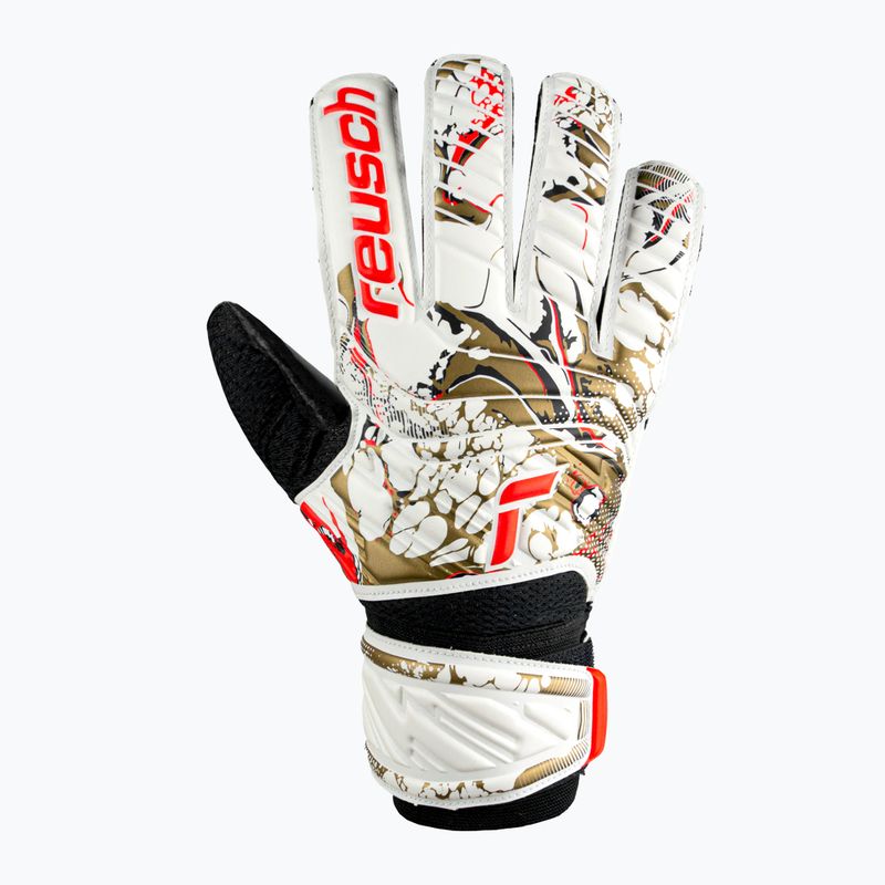 Guanti da portiere Reusch Attrakt Solid bianco/oro/nero 5