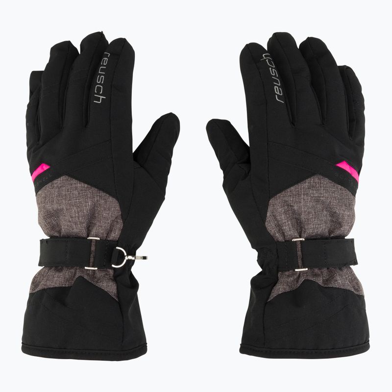 Guanto da sci da donna Reusch Helena R-TEX XT nero/nero melange/rosa glo 3