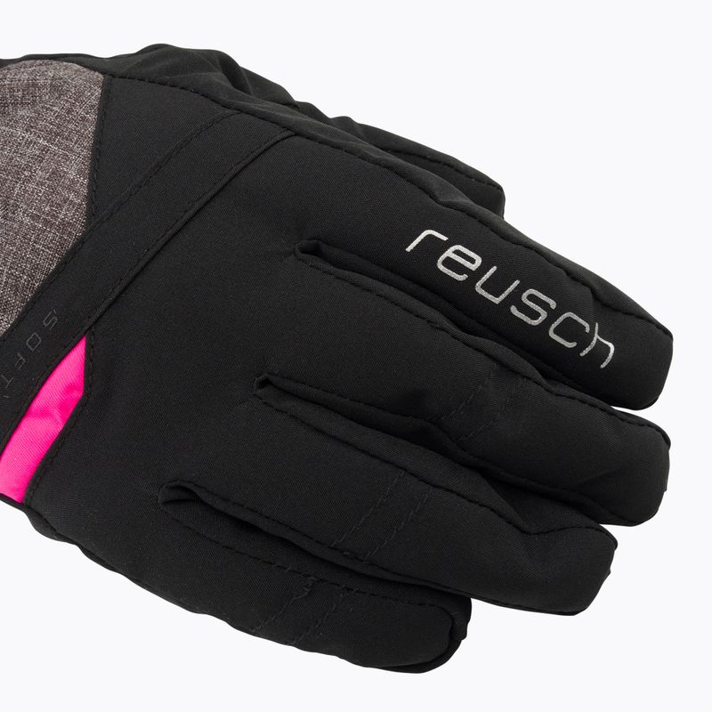 Guanto da sci da donna Reusch Helena R-TEX XT nero/nero melange/rosa glo 4