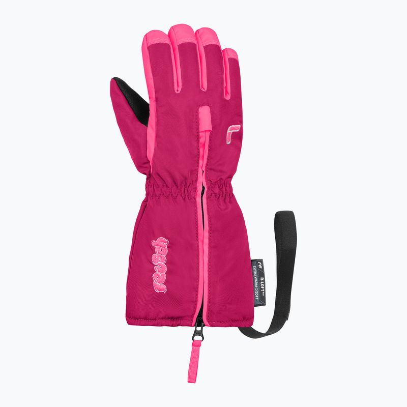 Guanti da sci per bambini Reusch Tom fuchs purp/knockout pink 2