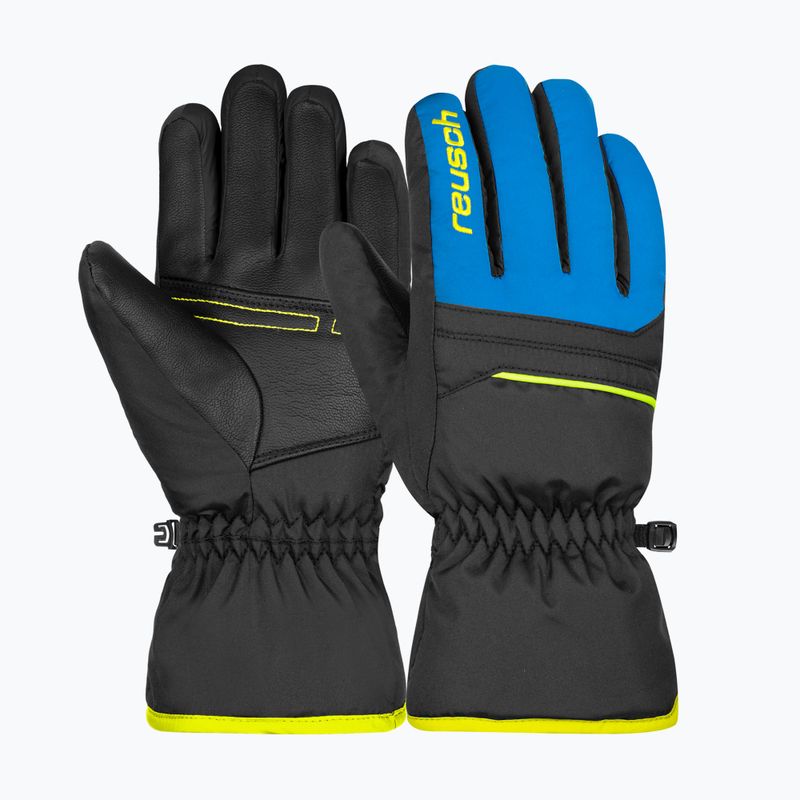 Guanto da sci per bambini Reusch Alan nero/blu brillante/giallo sicurezza 5