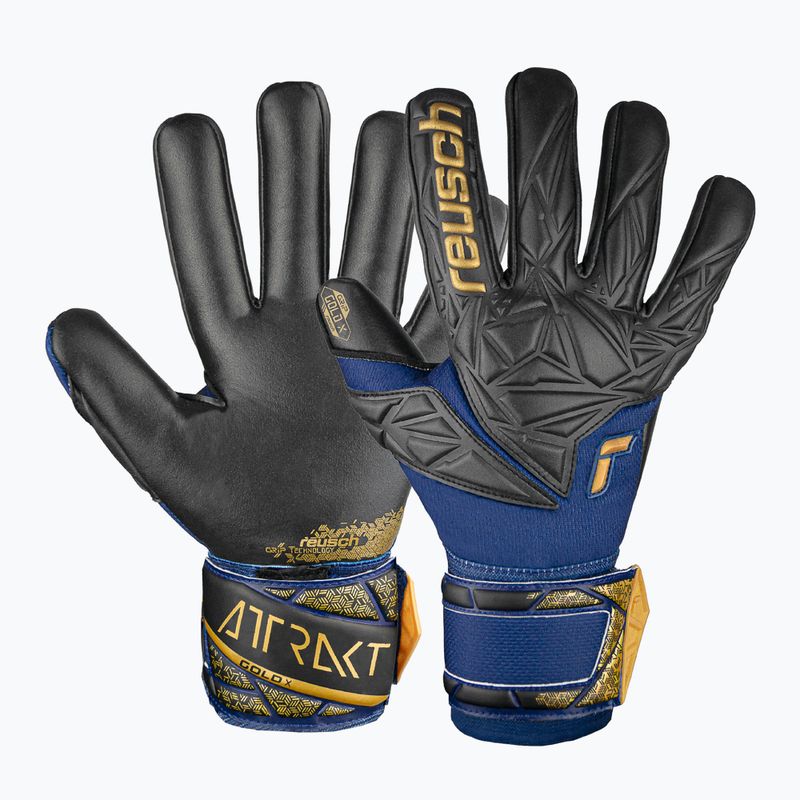 Guanti da portiere Reusch Attrakt Gold X NC premium blu/oro/nero