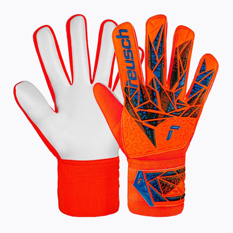 Guanti da portiere Reusch Attrakt Starter Solid rosso vivo/blu futuro