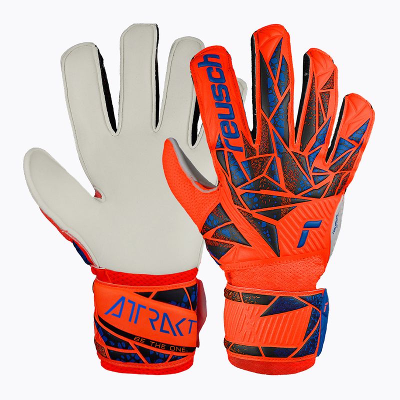 Guanti da portiere per bambini Reusch Attrakt Solid Junior hyper orng/elec blu