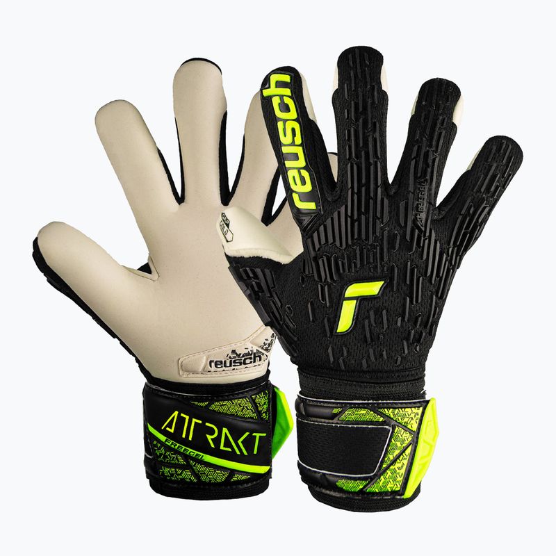 Reusch Attrakt Freegel Gold Finger Support Guanti da portiere junior nero/giallo sicurezza