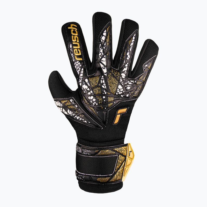 Guanti da portiere Reusch Attrakt Silver NC Finger Support nero/oro/bianco/nero 2