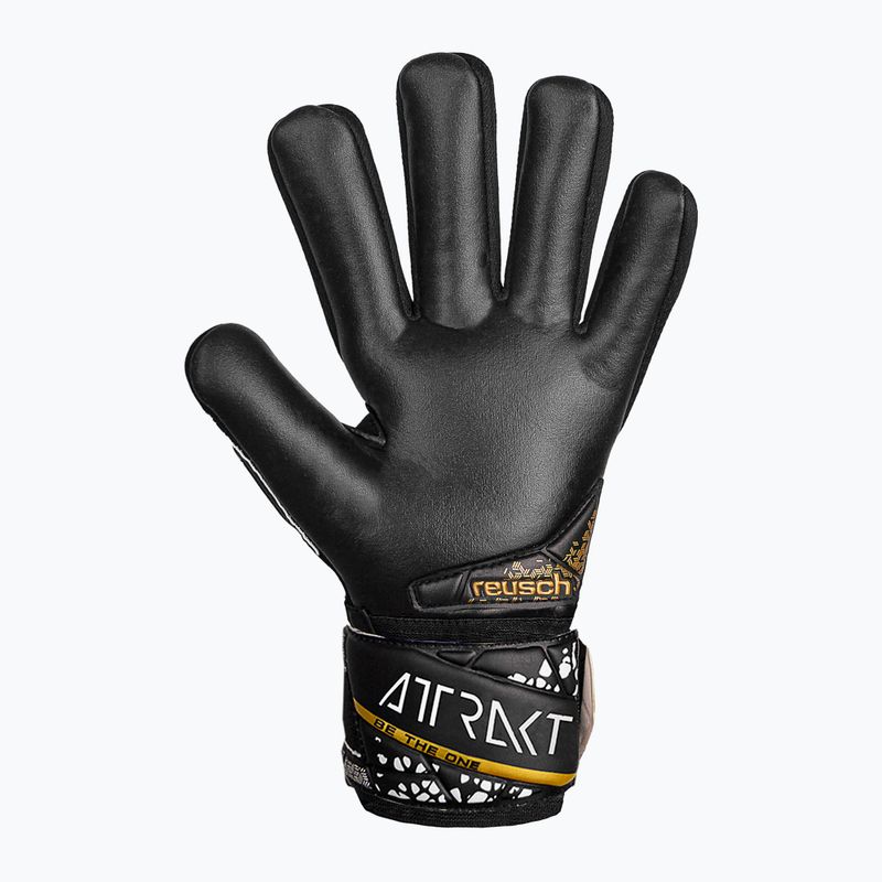 Guanti da portiere Reusch Attrakt Silver NC Finger Support nero/oro/bianco/nero 3