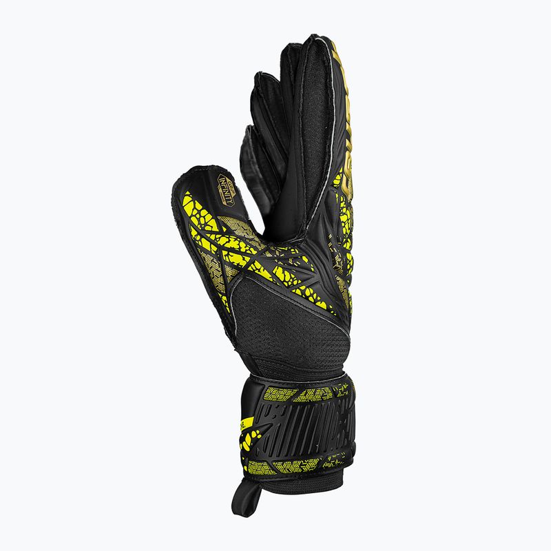 Guanti da portiere Reusch Attrakt Infinity Finger Support nero/oro/giallo/nero 4