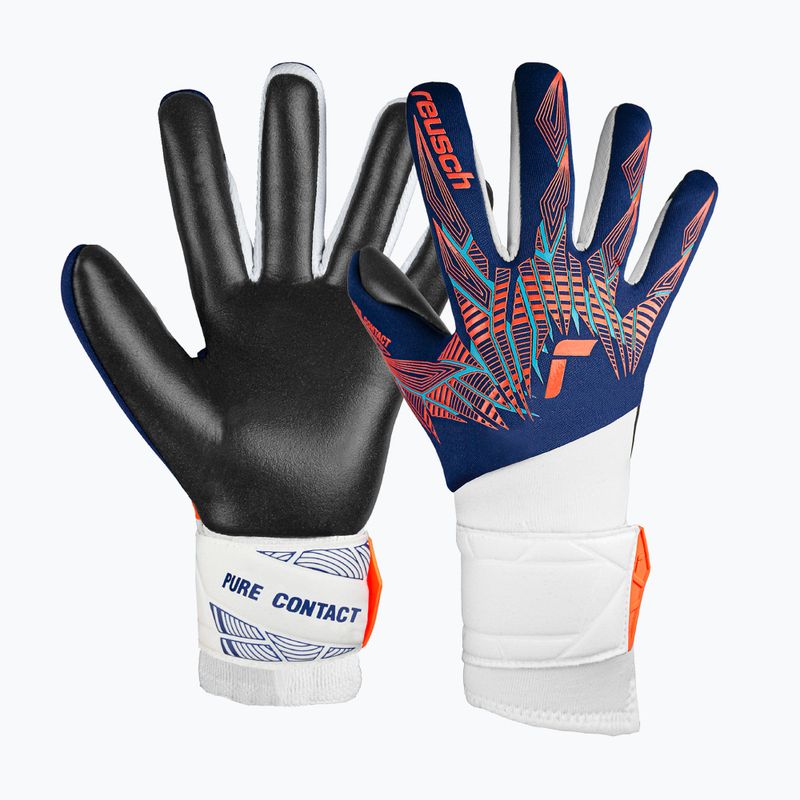 Guanti da portiere Reusch Pure Contact Silver premium blu/arancio elettrico/nero
