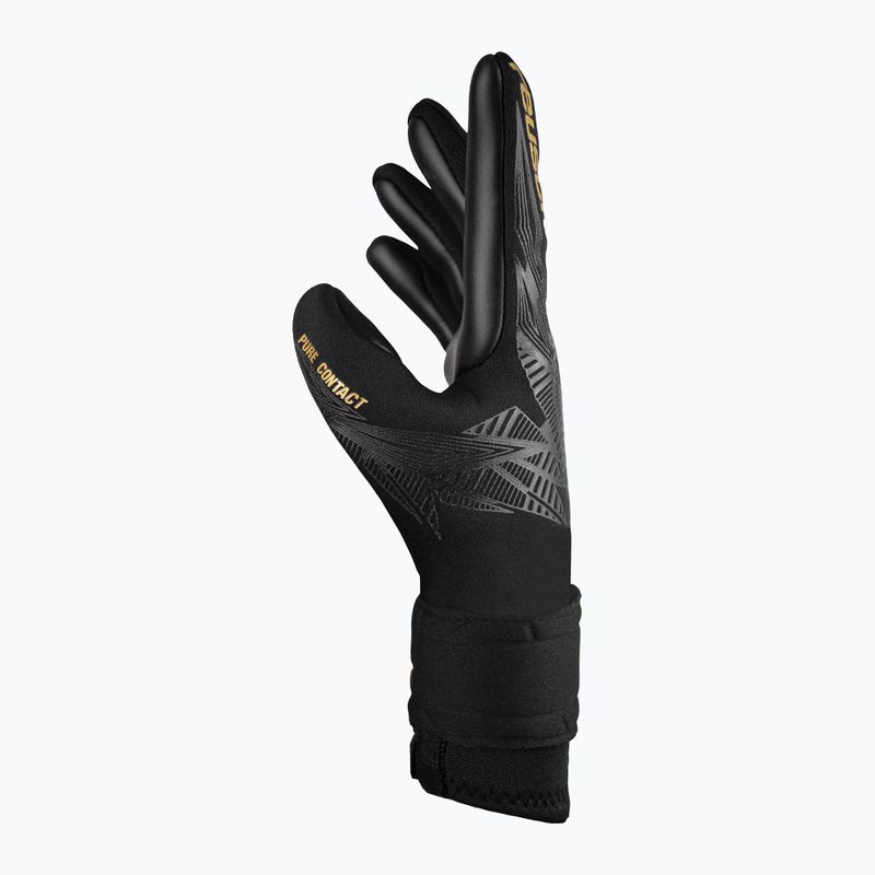 Guanti da portiere per bambini Reusch Pure Contact Infinity Junior nero/oro/nero 4