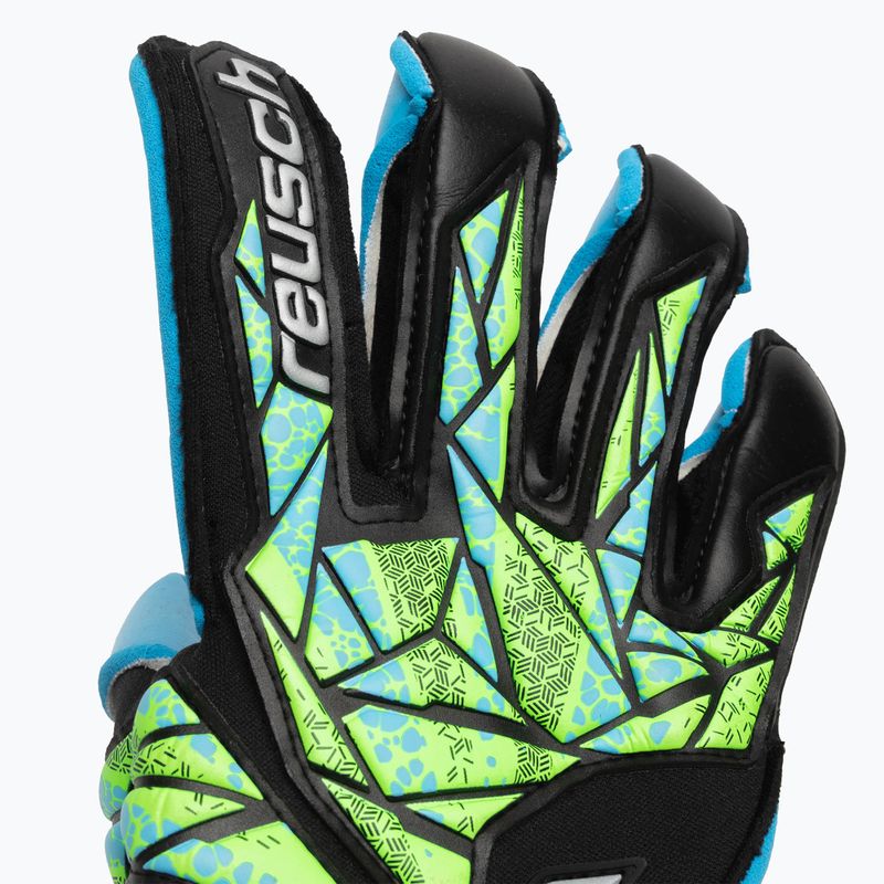 Guanti da portiere Reusch Attrakt Aqua Evolution nero/fluo lime/aqua 4