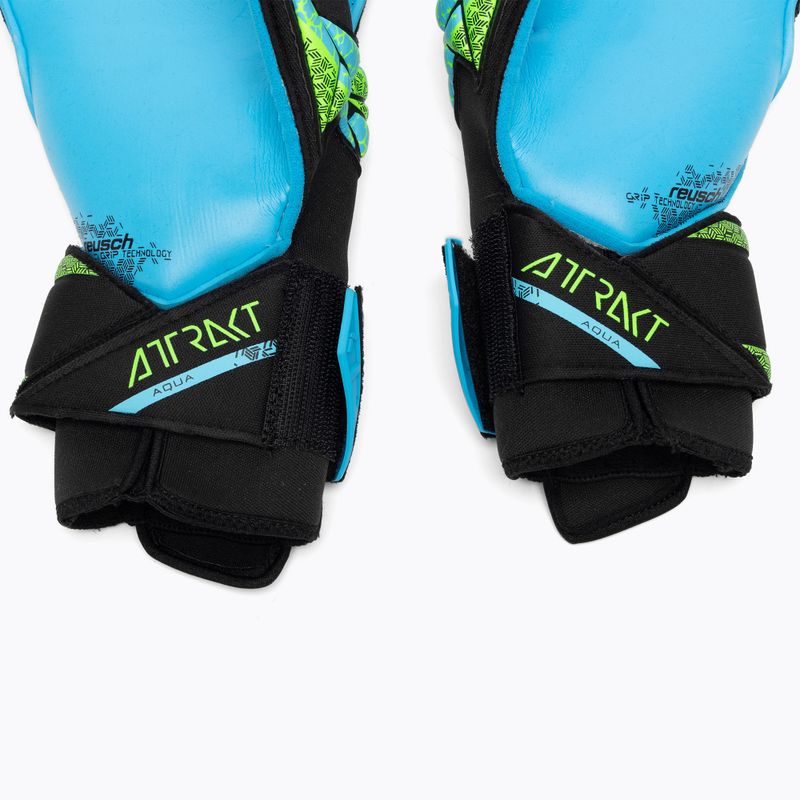 Guanti da portiere Reusch Attrakt Aqua Evolution nero/fluo lime/aqua 5