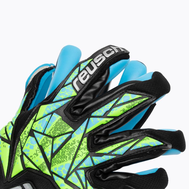 Guanti da portiere Reusch Attrakt Aqua nero/fluo lime/aqua 4
