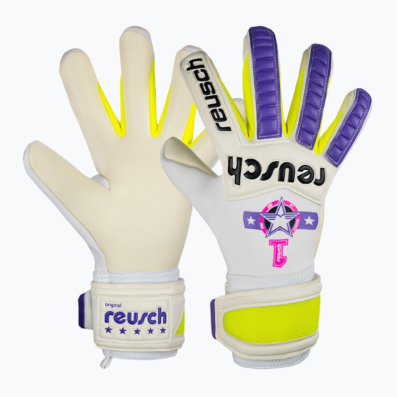 Guanti da portiere Reusch Legacy Pro Am Gold X bianco/viola