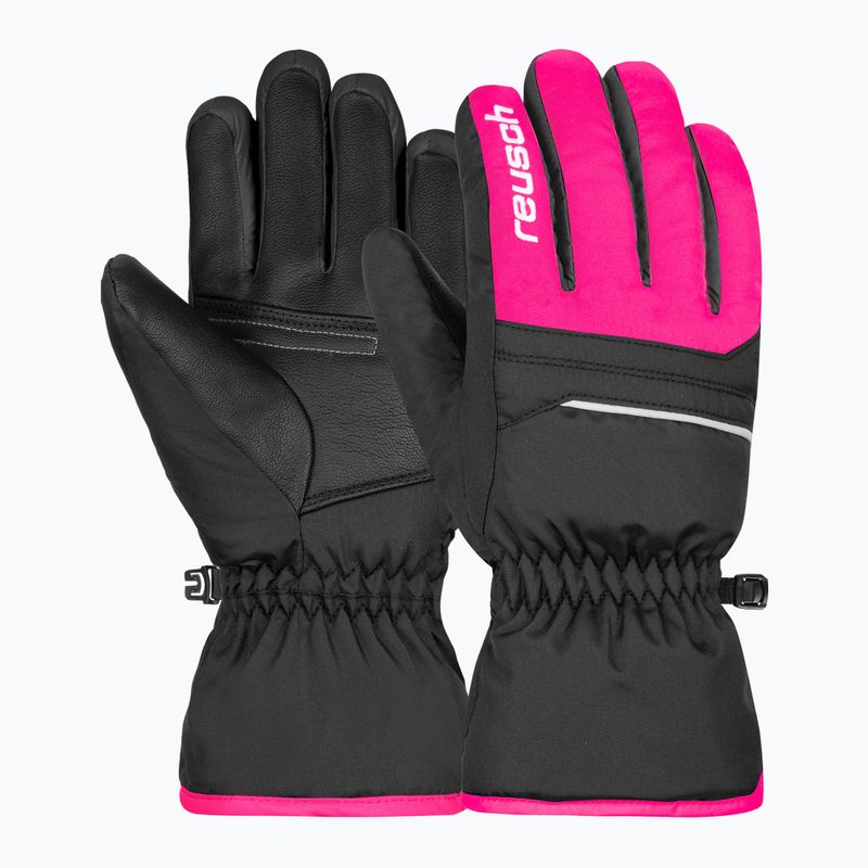 Guanti da sci per bambini Reusch Alan Junior black/pink glo 2