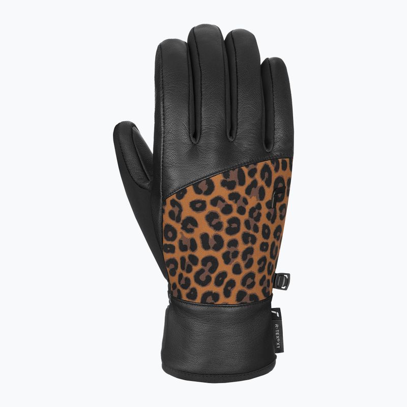 Guanto da sci da donna Reusch Beatrix R-Tex XT nero/marrone leopardato 7