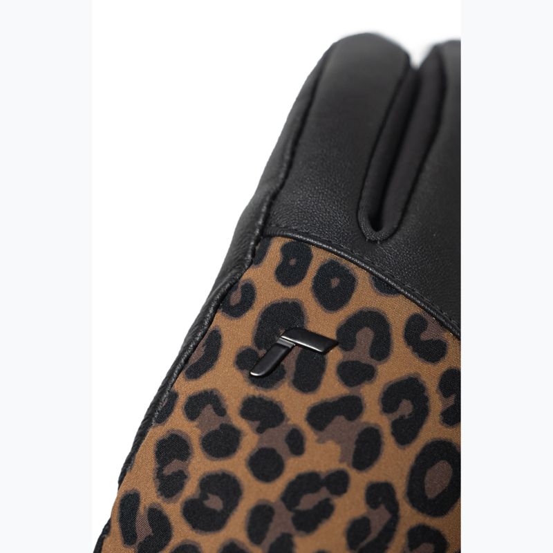 Guanto da sci da donna Reusch Beatrix R-Tex XT nero/marrone leopardato 9