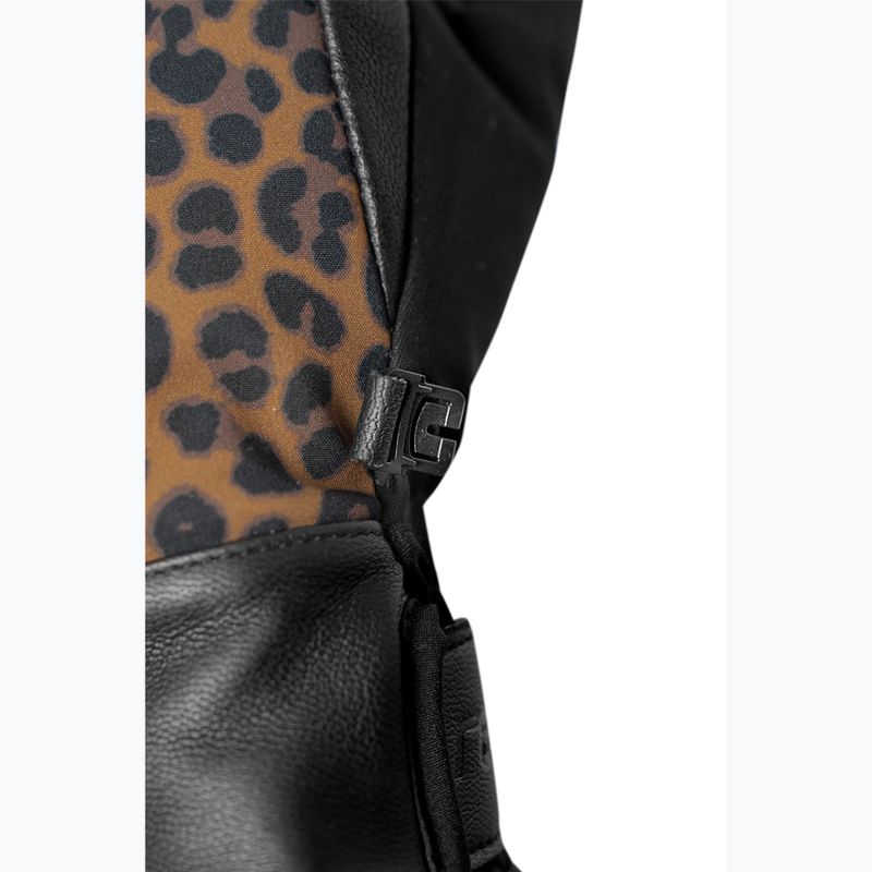Guanto da sci da donna Reusch Beatrix R-Tex XT nero/marrone leopardato 10