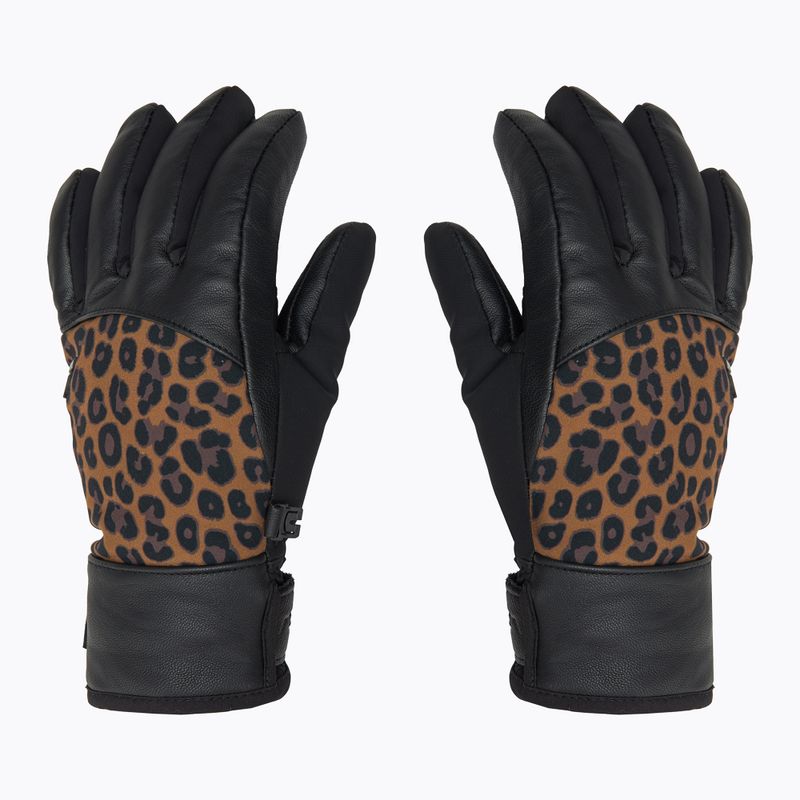 Guanto da sci da donna Reusch Beatrix R-Tex XT nero/marrone leopardato 3