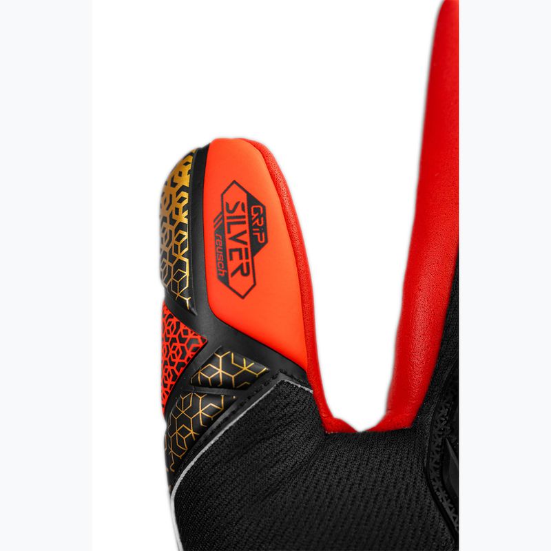 Guanti da portiere Reusch Attrakt Freegel Silver nero/oro/rosso fuoco 6