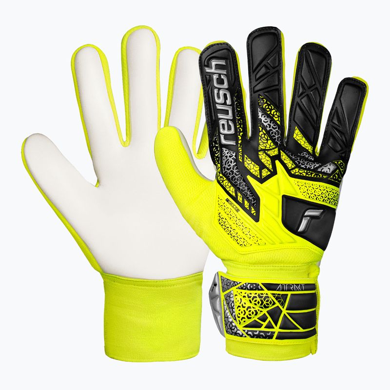 Reusch Attrakt Starter Guanti da portiere solidi di sicurezza giallo/argento