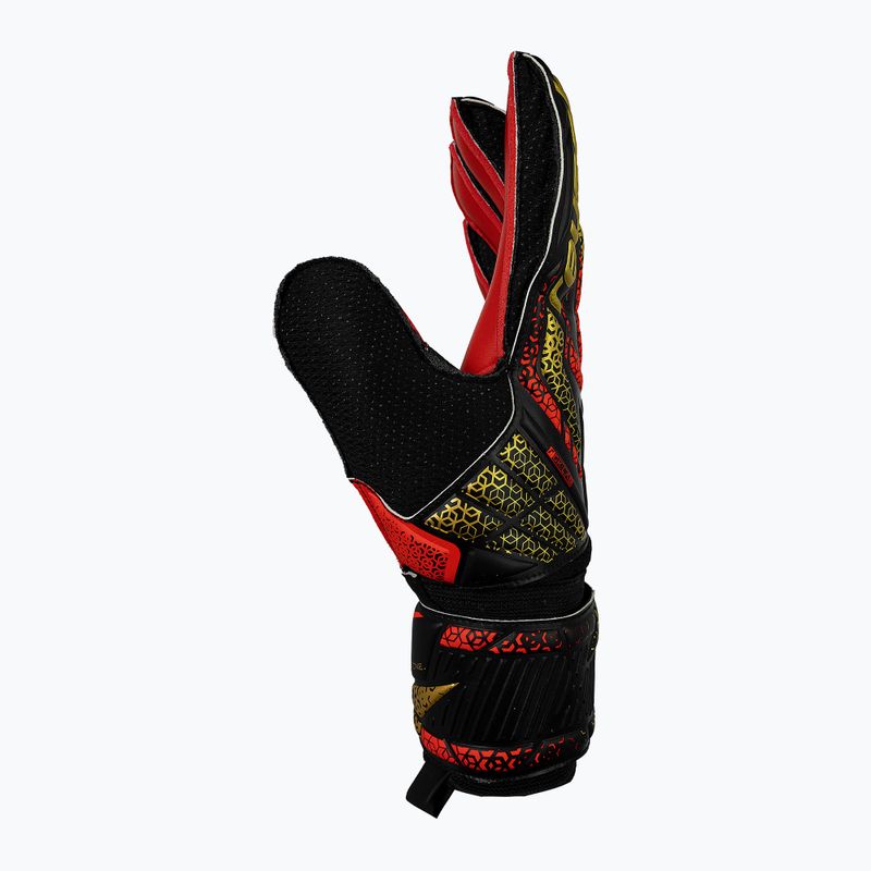 Guanti da portiere Reusch Attrakt Solid nero/oro/rosso fuoco 4