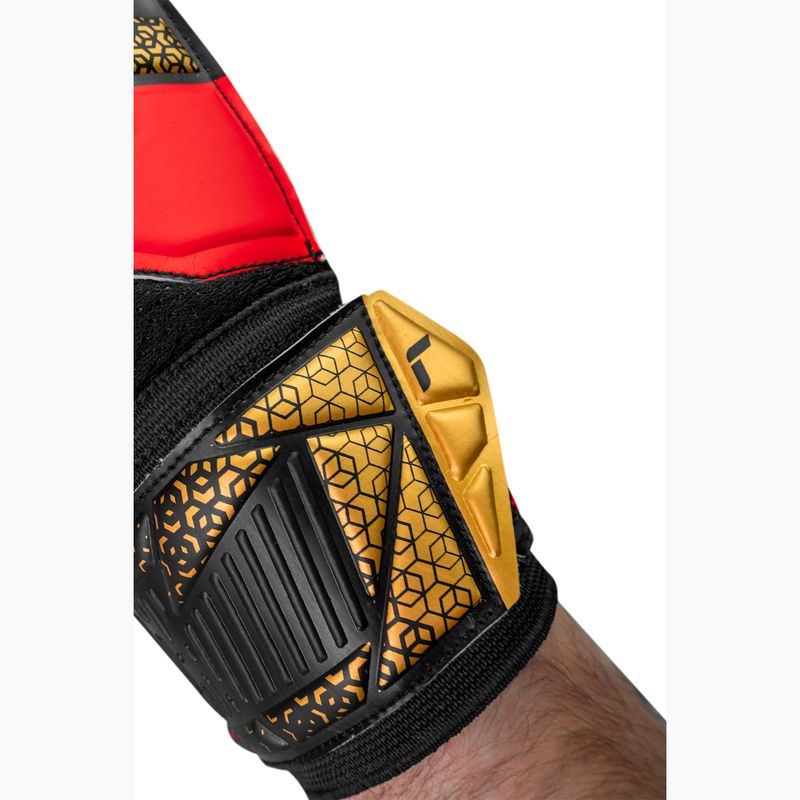 Guanti da portiere Reusch Attrakt Solid nero/oro/rosso fuoco 7