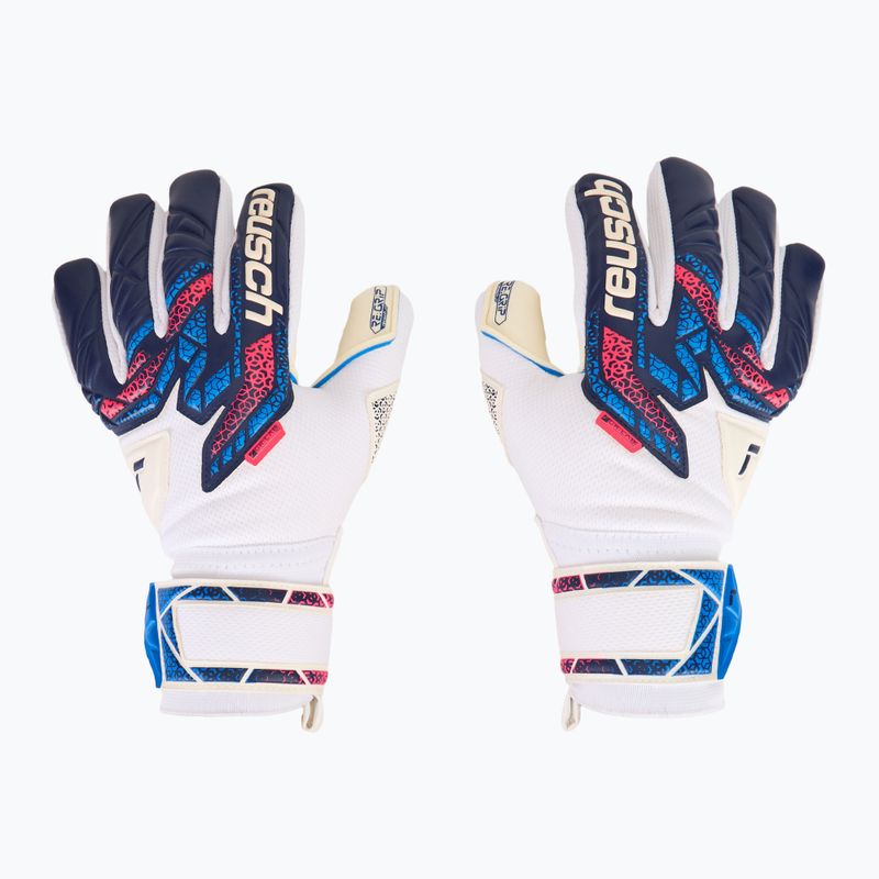 Guanti da portiere Reusch Attrakt RE:GRIP NC blu/rosa/bianco 2