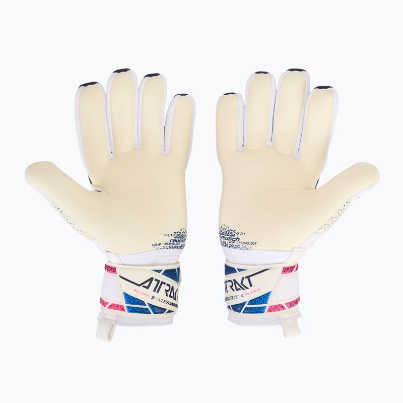 Guanti da portiere Reusch Attrakt RE:GRIP NC blu/rosa/bianco 3