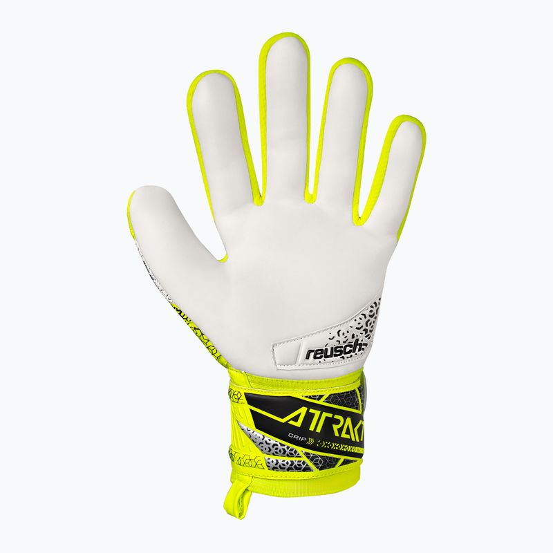 Guanti da portiere di sicurezza Reusch Attrakt Grip giallo/argento 3