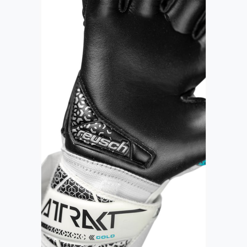 Guanti da portiere per bambini Reusch Attrakt Gold NC Junior bianco/argento/nero 5