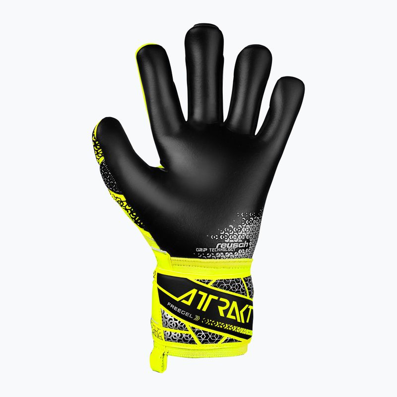 Guanti da portiere per bambini Reusch Attrakt Freegel Silver Junior di sicurezza giallo/argento/nero 3