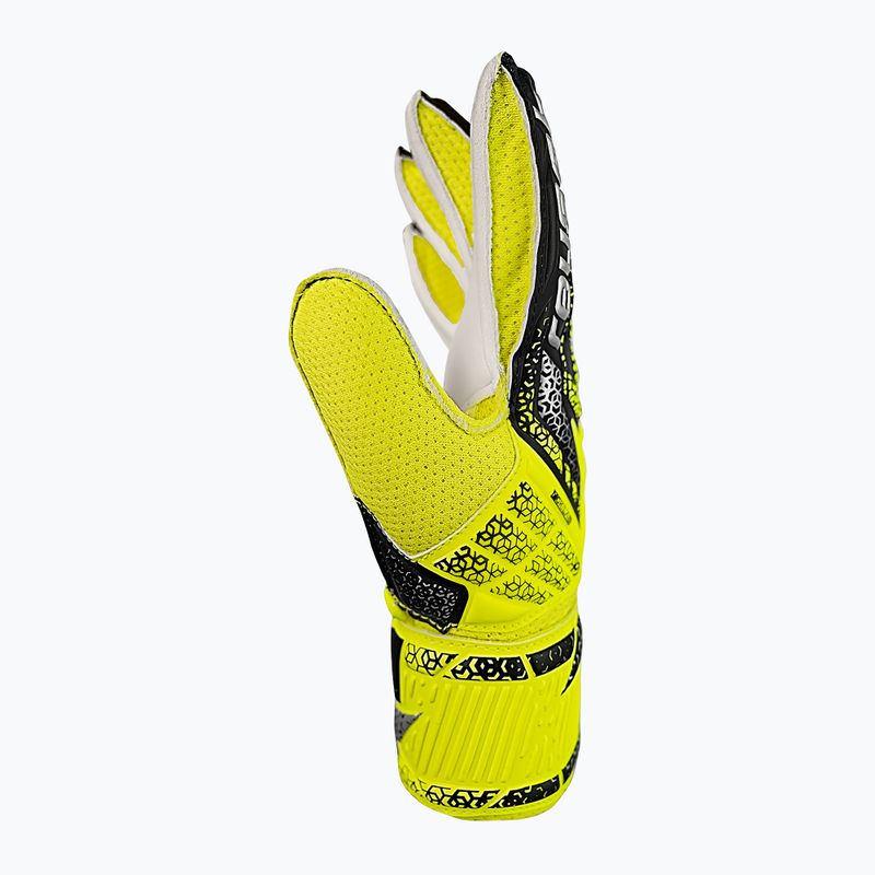 Guanti da portiere per bambini Reusch Attrakt Solid Junior di sicurezza giallo/argento 4