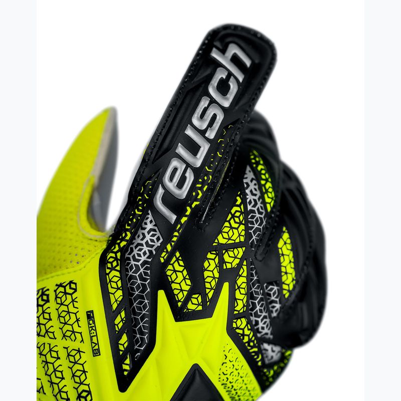 Guanti da portiere per bambini Reusch Attrakt Solid Junior di sicurezza giallo/argento 5