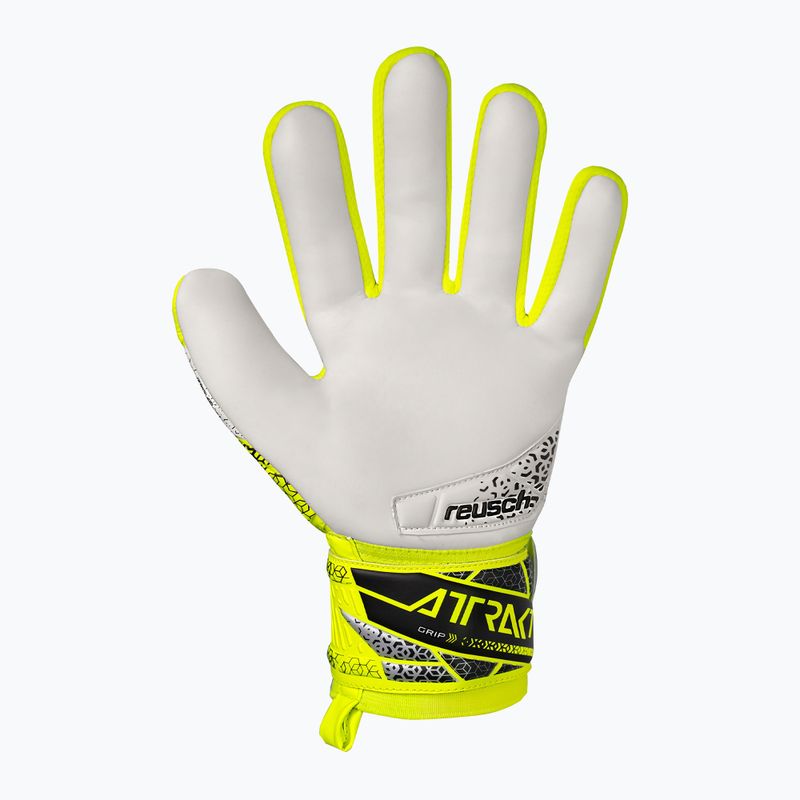 Guanti da portiere per bambini Reusch Attrakt Grip Junior di sicurezza giallo/argento 3