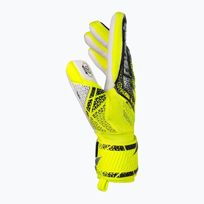 Guanti da portiere per bambini Reusch Attrakt Grip Junior di sicurezza giallo/argento 4