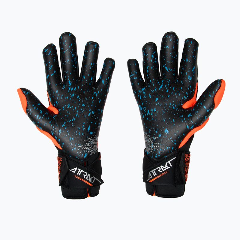 Guanto da portiere Reusch Attrakt Fusion Carbon® 3D nero/arancio shocking/nero 3