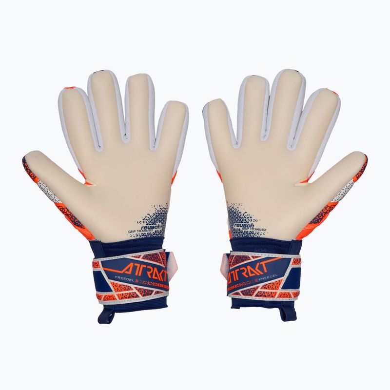 Guanto da portiere Reusch Attrakt Freegel Gold NC arancione shocking/blu energizzato arancione shocking/blu energizzato 3
