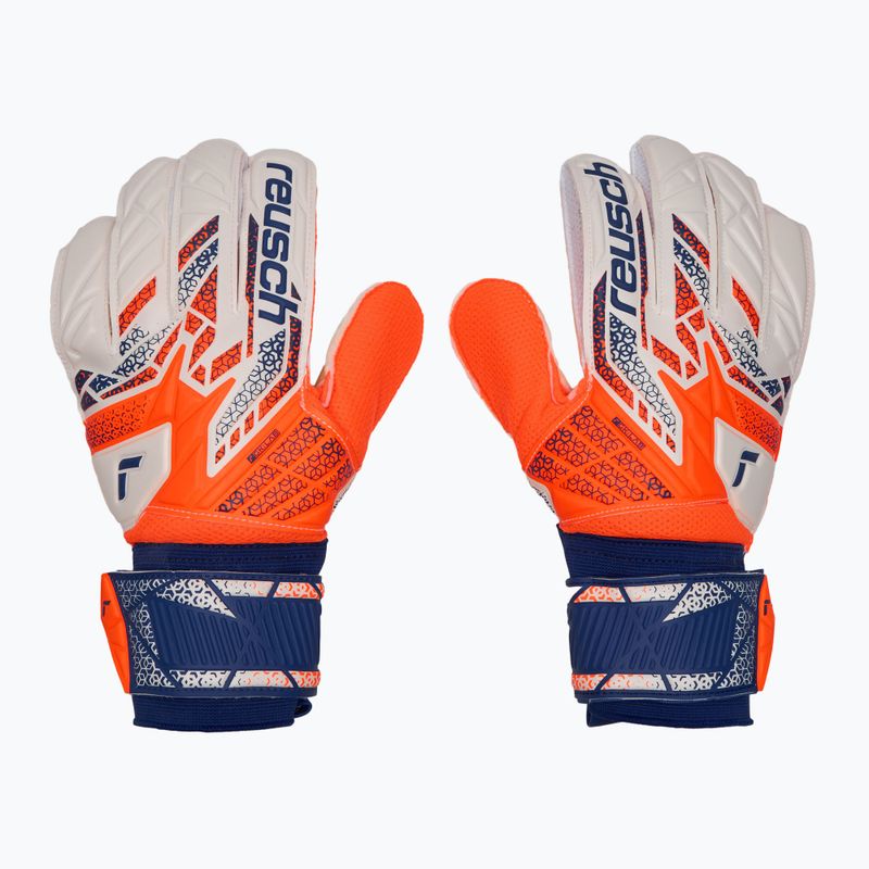 Guanti da portiere Reusch Attrakt Solid arancione shocking/blu energia 2