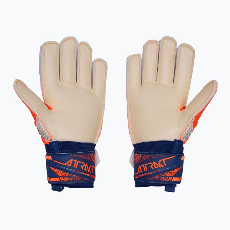 Guanti da portiere Reusch Attrakt Solid arancione shocking/blu energia 3