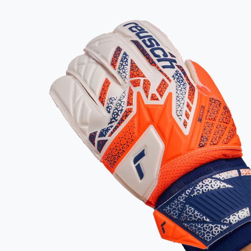 Guanti da portiere Reusch Attrakt Solid arancione shocking/blu energia 4