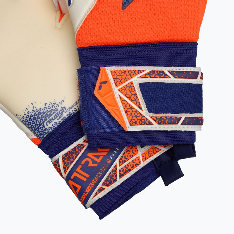 Guanti da portiere per bambini Reusch Attrakt Freegel Gold NC Junior arancio/blu 5