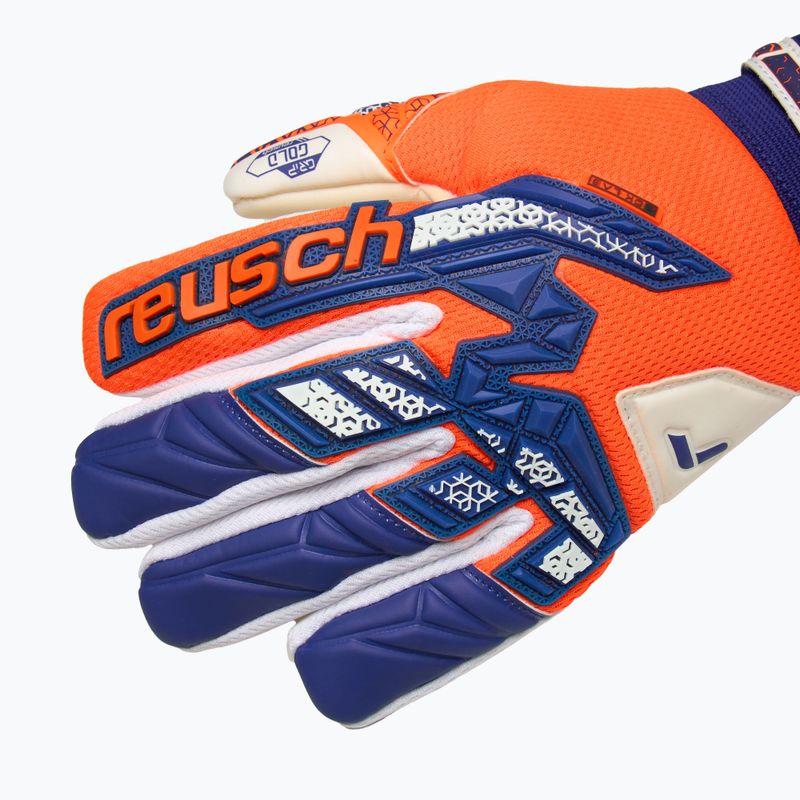 Guanti da portiere per bambini Reusch Attrakt Freegel Gold NC Junior arancio/blu 6