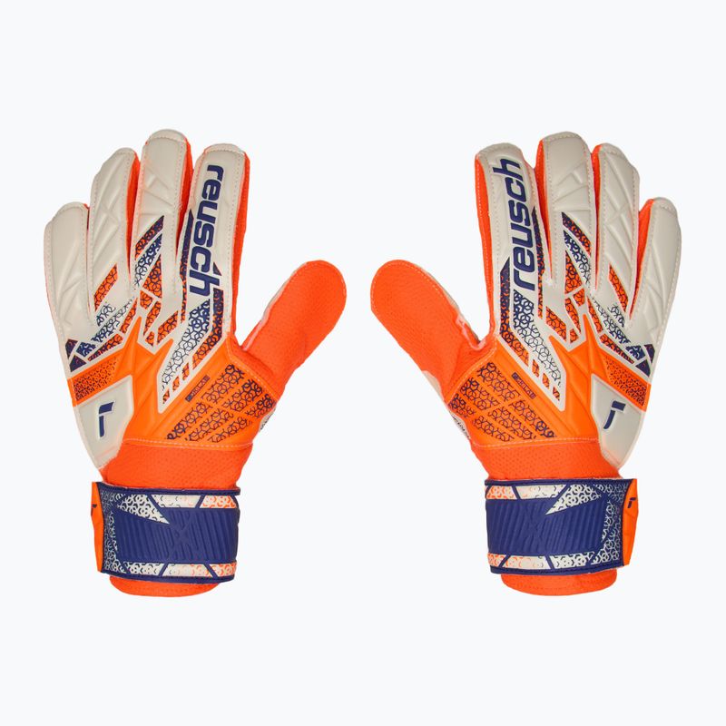 Guanti da portiere per bambini Reusch Attrakt Solid Junior arancio shocking/blu energia 2