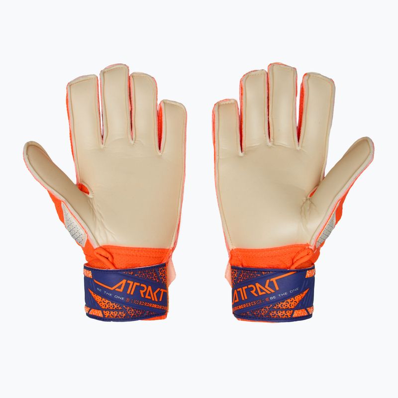 Guanti da portiere per bambini Reusch Attrakt Solid Junior arancio shocking/blu energia 3